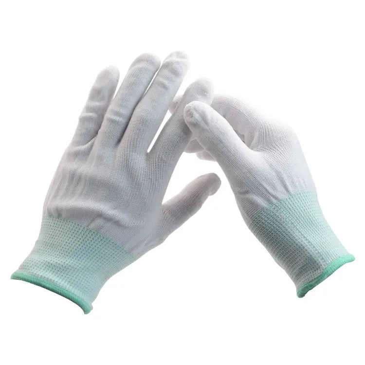 13 Gauge PU Palm Coated Gloves Wholesale Wear Resistant Safety Work Gloves White Coating Industry Glove