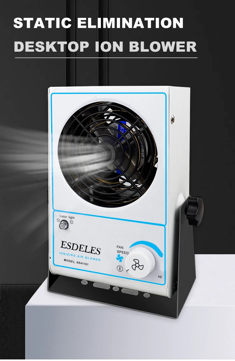 Electrostatic Industrial Static Eliminator Warm Air Blower Ionizer High Pressure Horizontal Modular Ionizing Air Blower White