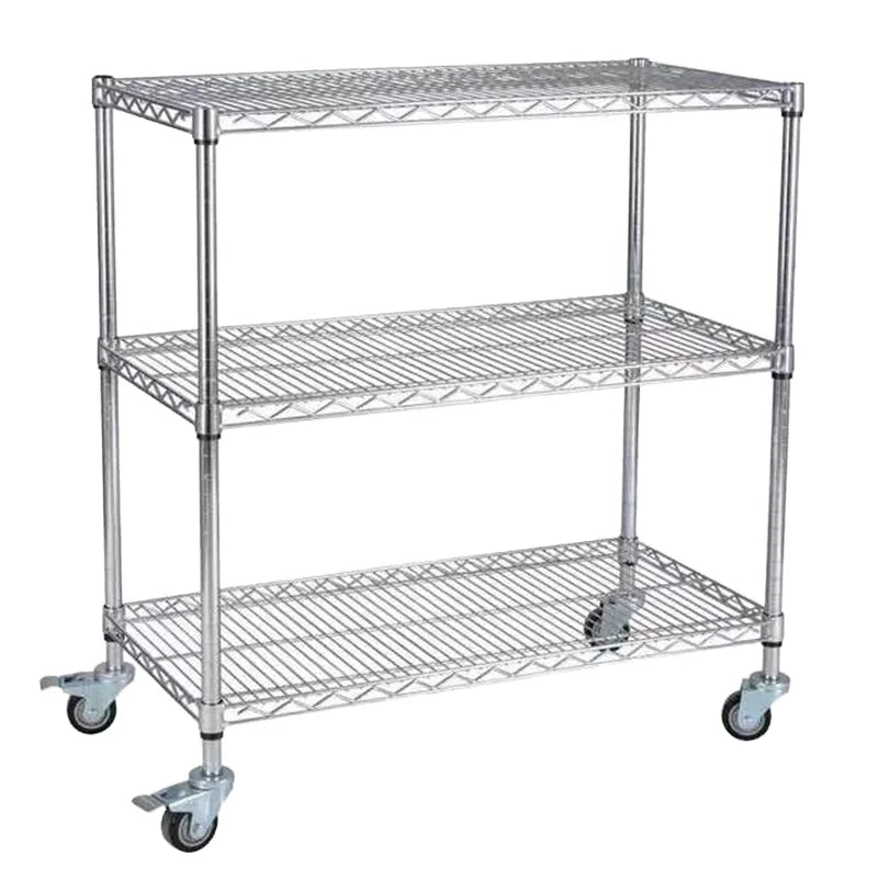 Hot Selling Heavy Duty Chrome Wire Industrial ESD Rack Shelf Customizable Four-Wheel Platform 200kg Load Capacity OEM Options