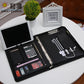 MQQ A4 Folder Power Charging Ring Binders Folder For A4 File Padfolio Leather Calculator