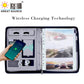 MQQ A4 Folder Power Charging Ring Binders Folder For A4 File Padfolio Leather Calculator