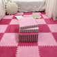 Soft Plush Mat Toys Eva Foam Puzzle Carpet Warm Playmat for Living Room Balcony Pink Spliceable Carpet 30*30*1CM