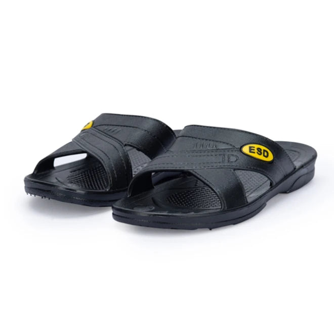 ESD PU Upper PVC Sole Wedge Heel Men's Sandals Shoes
