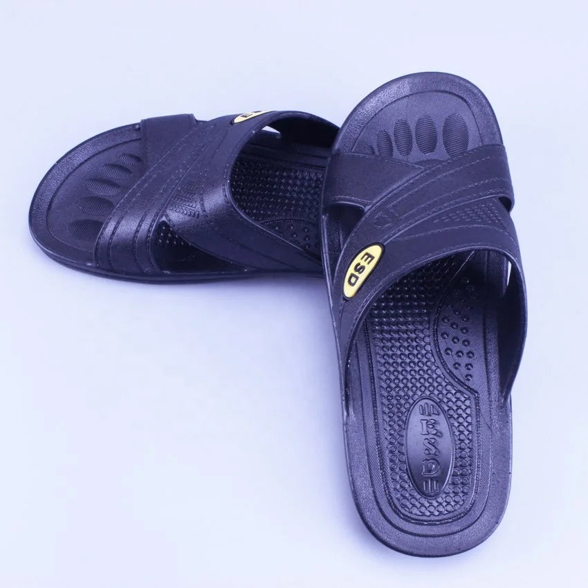 SPU Latest Design Slippers/antistatic Safety Shoes with Crossed Face/esd Slipper for Cleanroom
