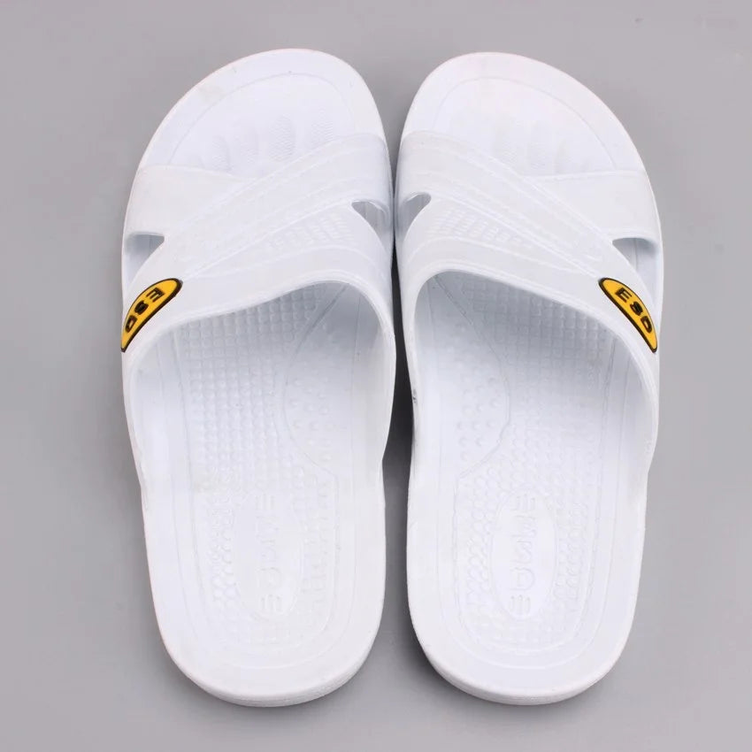 SPU Latest Design Slippers/antistatic Safety Shoes with Crossed Face/esd Slipper for Cleanroom