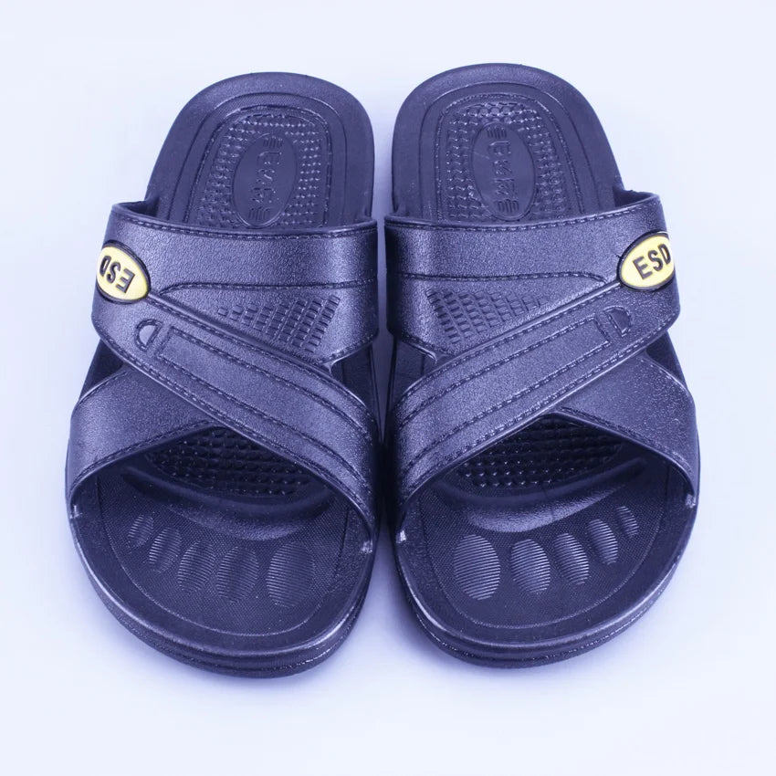 SPU Latest Design Slippers/antistatic Safety Shoes with Crossed Face/esd Slipper for Cleanroom