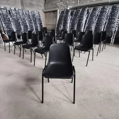 Anti-static Plastic Seat Metal Leg Dining Chair Wholesale High Quality Cheap Custom Stackable Fast Food Restaurant for Sale