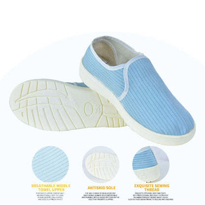 Light Blue Esd Shoes Conductive Safety Working Shoe Esd Safety Footwear Navy Blue Pu Sole Esd Mesh Working Boots