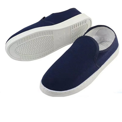 PVC Canvas ESD Magic Cleanroom Shoe Dark Blue Antistatic
