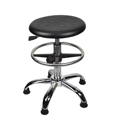 Factory Direct Round Steel Laboratory ESD PU Stool Swivel Chair for Biology and Science Comfortable Metal Seat