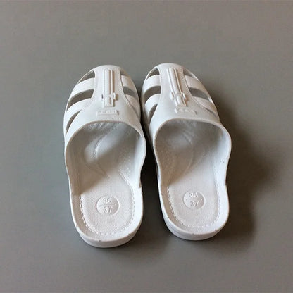 Toe Protection Non-slip Breathable Black SPU Six-eye ESD Slippers Anti-static Shoes