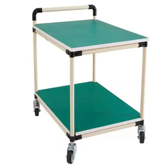 Industrial ESD Lean Tube Cart Workshop Trolley Multi Layer Aluminum Pipe Material Rack