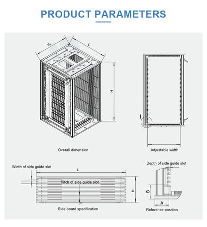 High Quality Screw Adjustment SMT Esd Pcb Magazine Rack for Pcb Loader for Electronic Industry