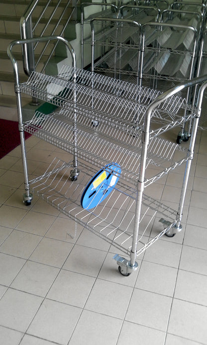 Wire Shelf ESD SMT Storage Cart Anti Static Wire Shelf Trolley for Electronics Industry