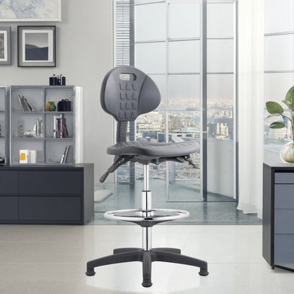 Wenchen Office Furniture Antistatic High ESD Soft PU Lab Foot Ring 2 Lever Mechanism Tilting Work Stool Laboratory Chairs