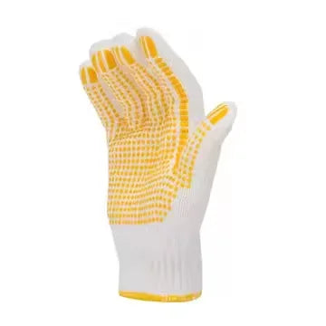 PVC Dotted Cotton + Polyester  Knitted Work Gloves Anti Slip Gloves with Dots