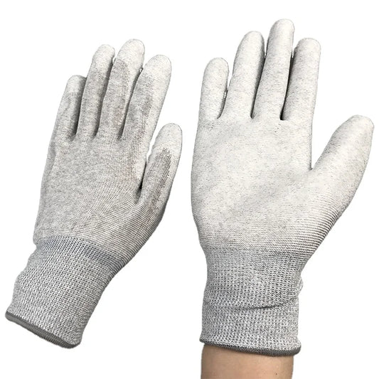 ESD Carbon Fiber Antistatic Gloves PU Palm Fit Coated ESD Glove Antistatic