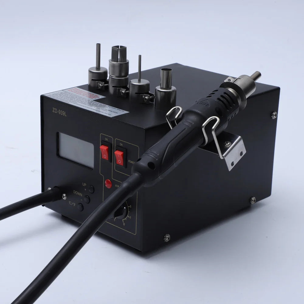 ZD-939L Black Blue Hot Air SMD Rework Station Hot Air Desoldering Gun Digital ESD Station for SMD Rework and Repair