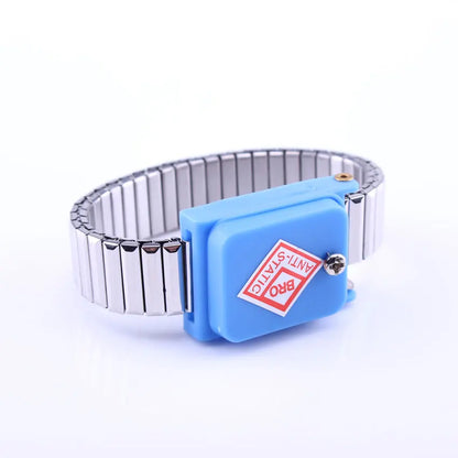 Silver Metal Cordless Anti Static ESD Wrist Strap Elastic Wireless Antistatic Wristband Bracelet Discharge Band
