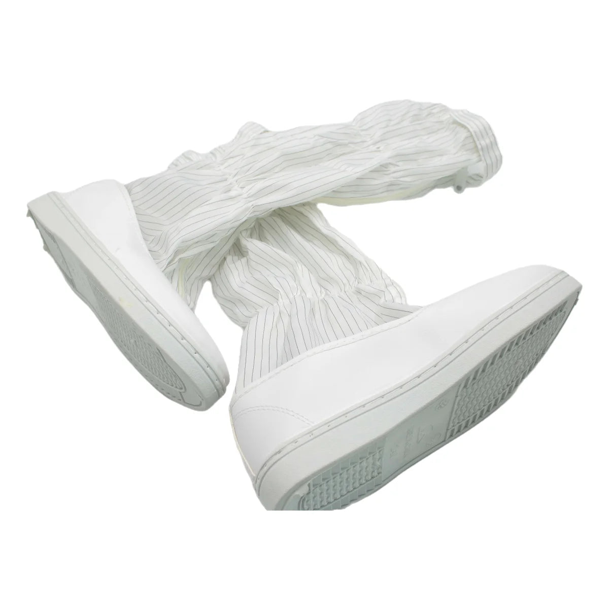 White Reusable Washable Leather Cleanroom Shoes - Durable Antistatic ESD Boots