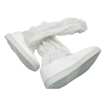 White Reusable Washable Leather Cleanroom Shoes - Durable Antistatic ESD Boots