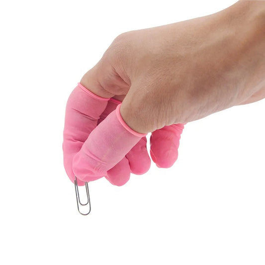 Disposable Latex Finger Guards Non-slip and Anti-static Beauty Manicure Fingertips Protector Cover Latex Finger Cots