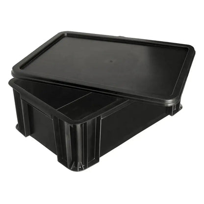 Static Dissipative Storage Plastic Tote Box With Lid European Standard Anti Static Esd Eu Conductive Plastic Box