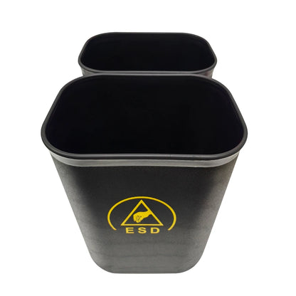ALLESD Dust-Free Cleanroom Workshop Safety Trash Can Permanent Solution ESD Conductive Black Anti-Static Waste Bin