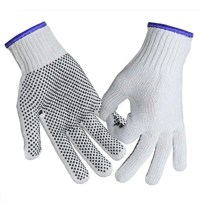 PVC Dotted Cotton + Polyester  Knitted Work Gloves Anti Slip Gloves with Dots