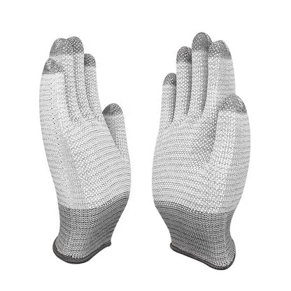 Custom ESD Safety Work Gloves Seamless Knit PVC Dotted Conductive Carbon Fiber Anti Static Stripe Gloves for Workshops