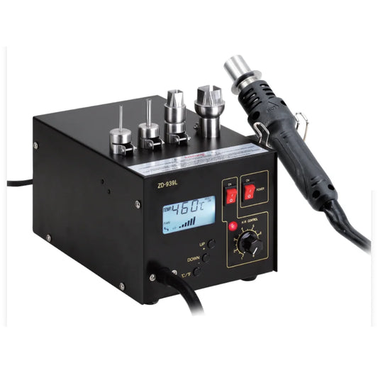 ZD-939L Black Blue Hot Air SMD Rework Station Hot Air Desoldering Gun Digital ESD Station for SMD Rework and Repair