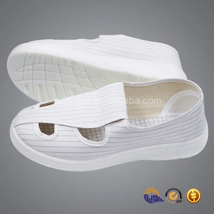 4 Holes Leather Upper PU Sole Industrial Esd Conductive Safety Shoes
