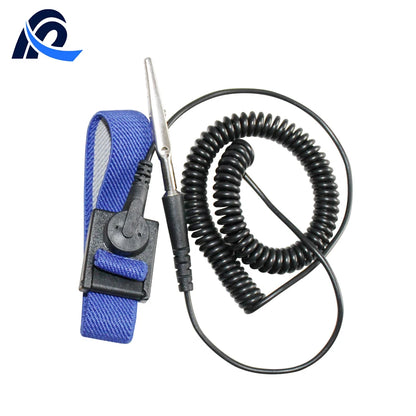 Single Circuit Antistatic Wrist Strap Dark Blue ESD Hand Wrist Strap ESD Wired Wrist Straps With Pu Cord