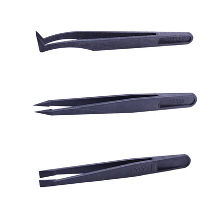 Manufacturer Cheap Custom Logo Bending Tip Anti-Static Plastic Tweezers ESD Kit for Eyelash Extension
