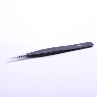 Industrial Grade Black ESD Stainless Steel Antistatic Tweezers for Electronics PCB and Mobile Phone Maintenance