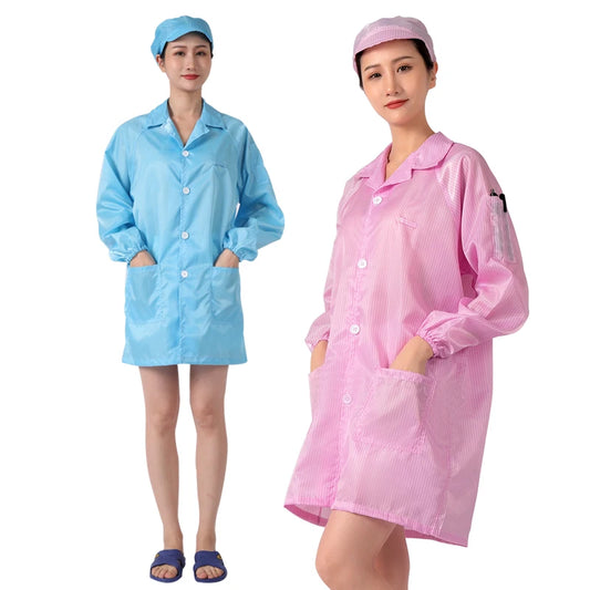 5mm Stripe/Grids Esd Clothes Esd Lab Coat Anti-static Clothing for Food Industry