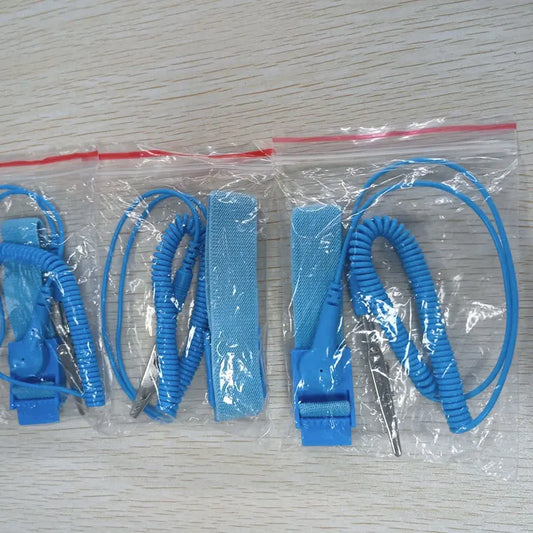 1.8M Blue Adjustable Antistatic Wristband Bracelets Single-circuit ESD PU Wrist Strap With PE Bag Packing
