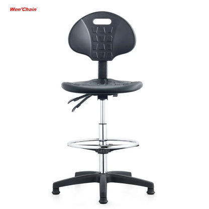 Wenchen Office Furniture Antistatic High ESD Soft PU Lab Foot Ring 2 Lever Mechanism Tilting Work Stool Laboratory Chairs
