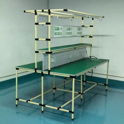 Customized Lean Pipe Racking System Esd Work Tables Production Line Table for Workshop