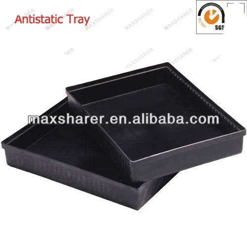 High Temperature Resistant  Black ESD Antistatic PCB Tray  Wholesale Recycle Plastic ESD Conductive Pallets