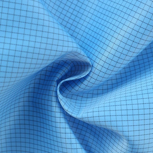 2.5mm Ripstop Grid Polyester Carbon Fiber Antistatic ESD Fabric Cleaning Room Fabric