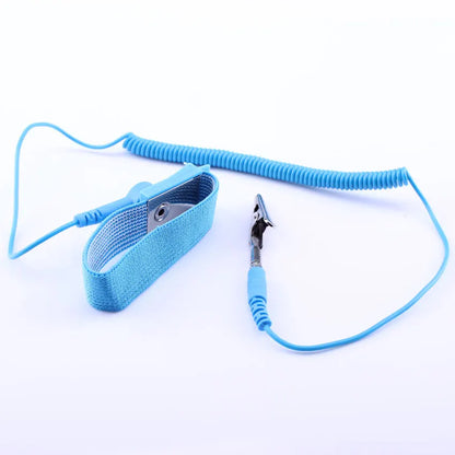 1.8M Blue Adjustable Antistatic Wristband Bracelets Single-circuit ESD PU Wrist Strap With PE Bag Packing