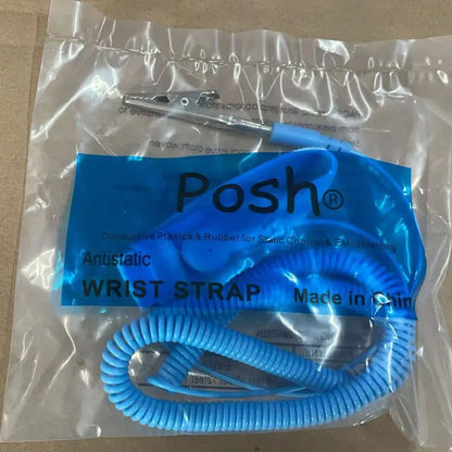 Blue PU Wired Elastic POSH Bag Packing Antistatic Adjustable Wrist Band ESD Wrist Strap for EPA Cleanroom Workshop Use