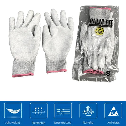 High Quality Factory Supply PU Coated Palm Gloves Cleanroom Safe ESD Anti Static Gloves for Electronics
