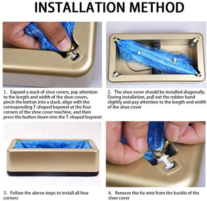 Automatic Disposable Waterproof Overshoes Dispenser Portable Hand-Free Shoe Cover Machine for Home Office Supermarket Smart Home