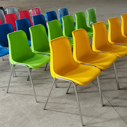 Anti-static Plastic Seat Metal Leg Dining Chair Wholesale High Quality Cheap Custom Stackable Fast Food Restaurant for Sale