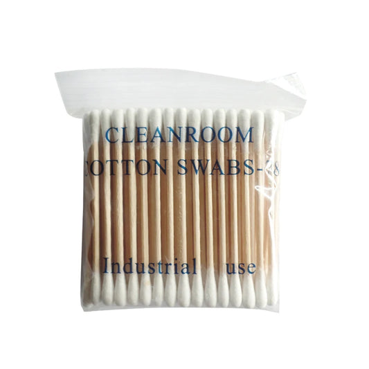 Hot 3'' 75mm Industrial Double Round Head Ended Wooden Stick Cleaning Cotton Buds Swabs